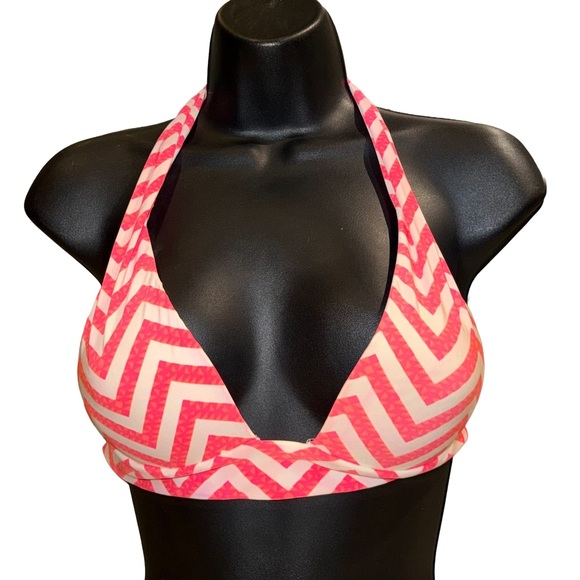 Watersling Other - Women's Pink & Coral Zigzag Swim Top – Flattering Bikini Top